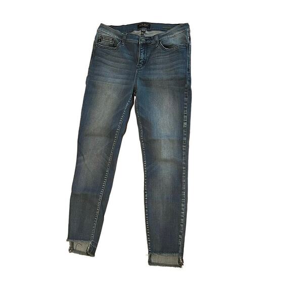 Judy Blue Denim - Judy Blue Skinny Fit Raw Ankle Hem Jeans Style JB8272MD Sz 13/31 RN 116380